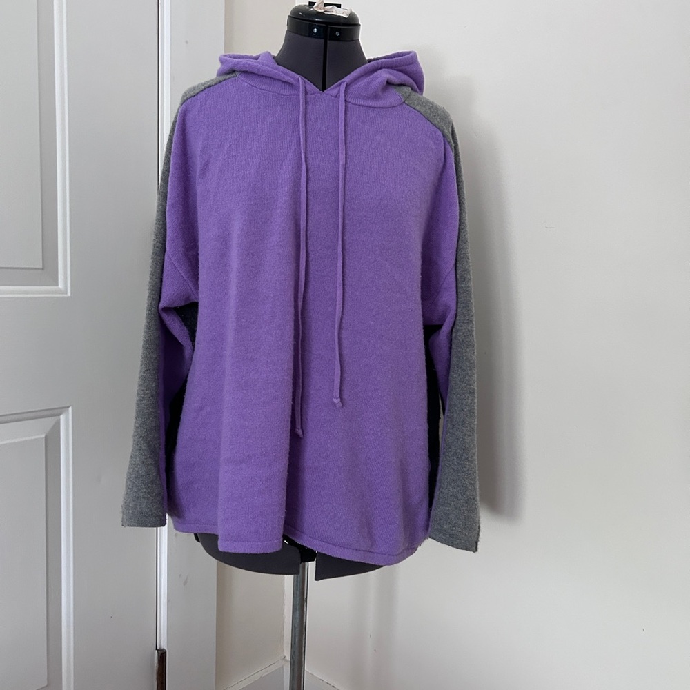 Charter Club Purple and Gray Women's Cashmere Sweater
